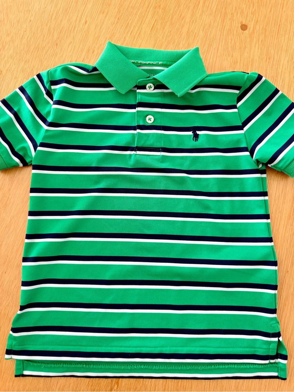 Polo by Ralph Lauren Green Navy White Striped Polo Shirt